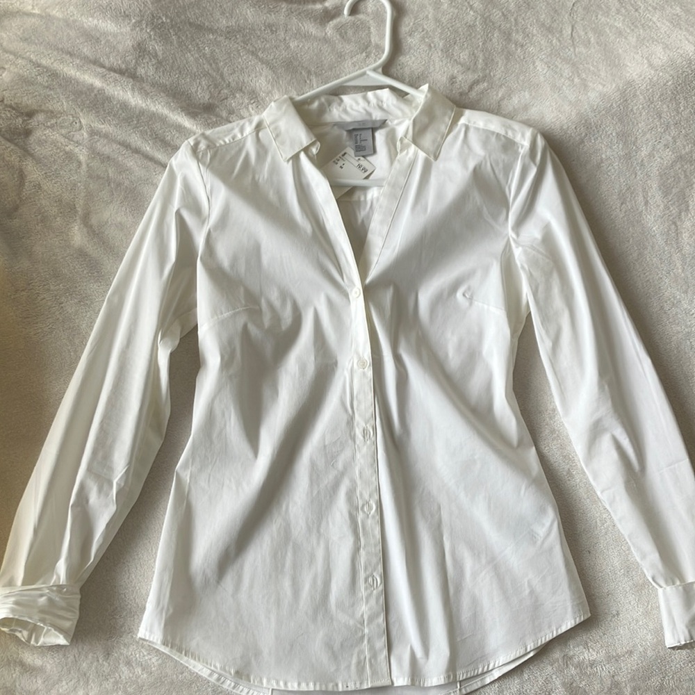 White Button Down Collared Shirt - H&M